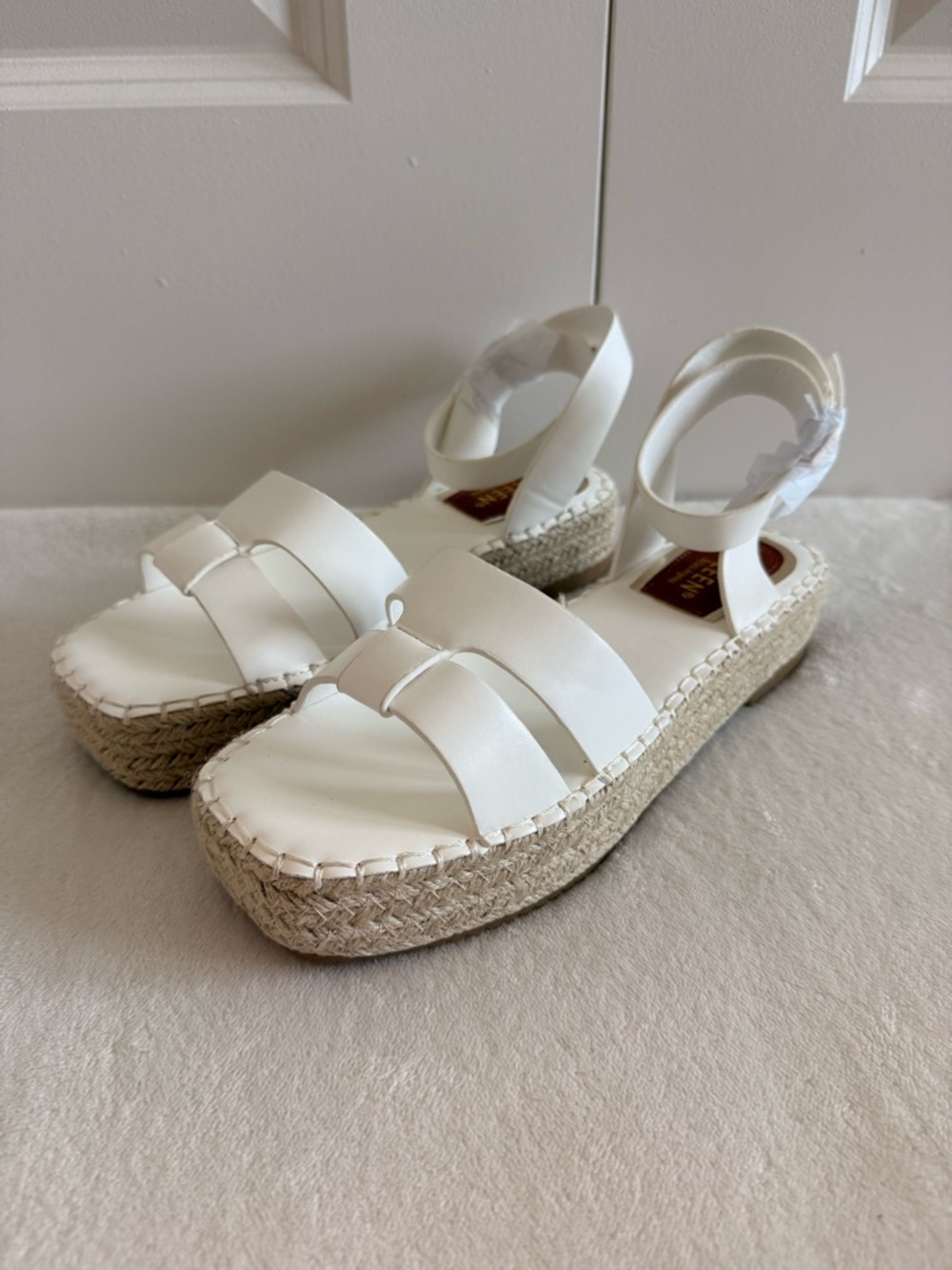 White Espadrille Platform Sandals - Picture 3 of 5